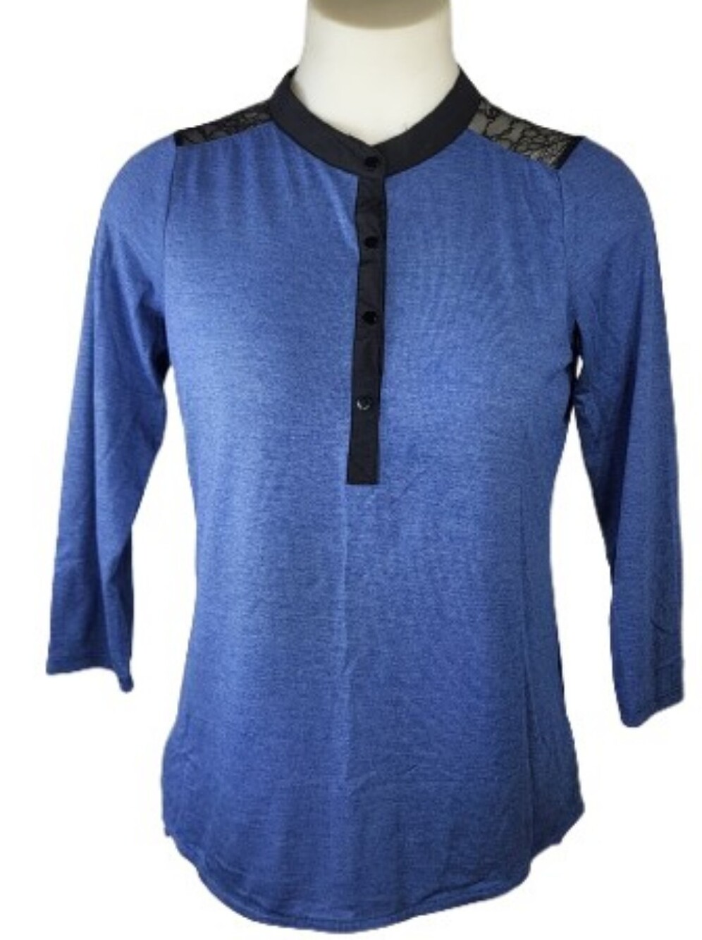 Allison Brittney Blue Lace Top Sz Small